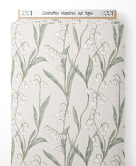Tissu - Clochettes blanches sur tiges