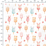 Tissu - Glaces animaux colorées