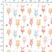Tissu - Glaces animaux colorées