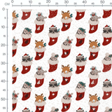 Tissu - Animaux festifs en chaussettes