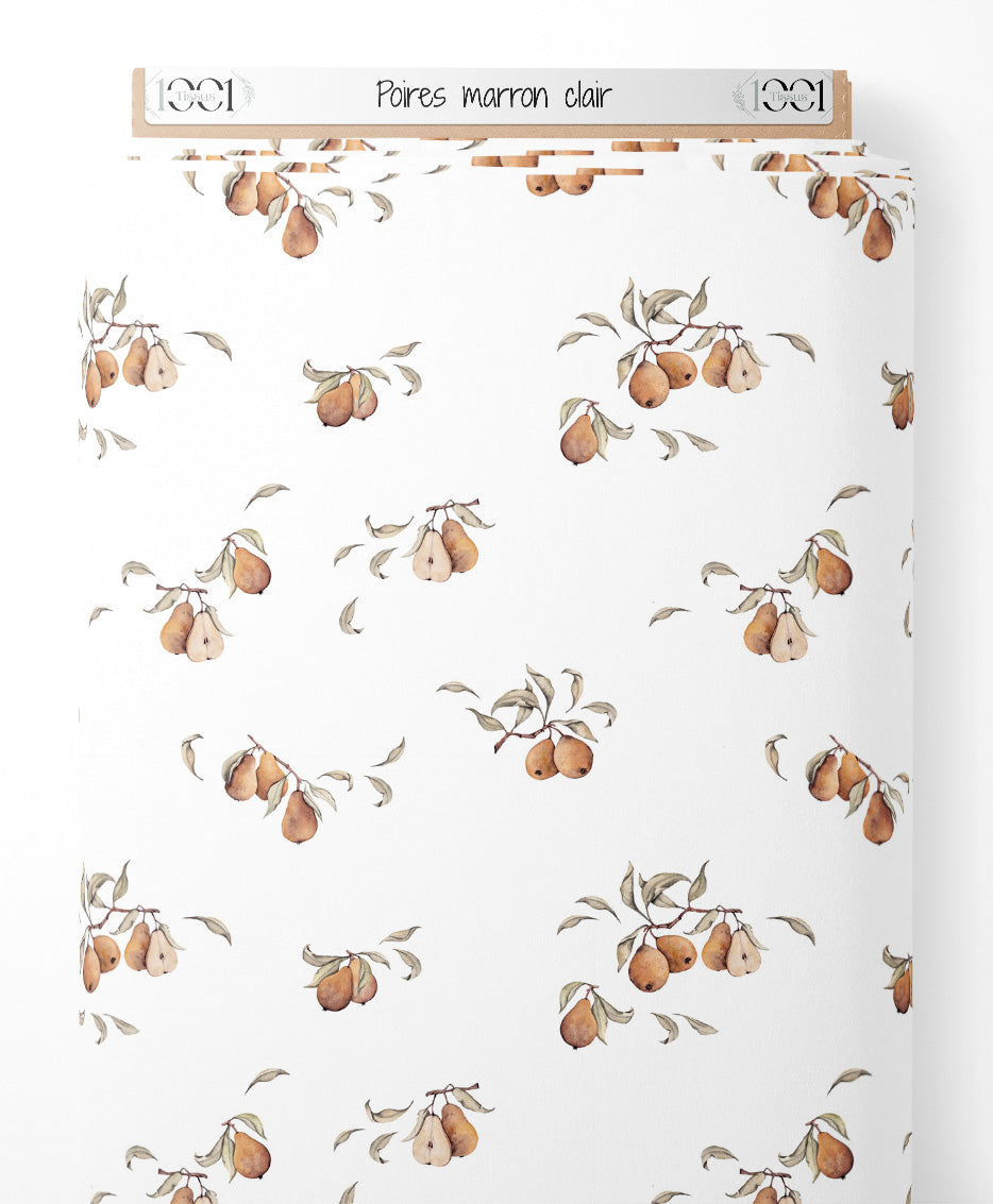 Tissu - Poires marron clair