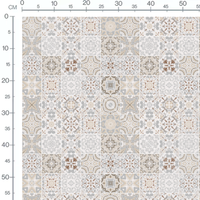 Tissu - Carreaux élégants beige et gris