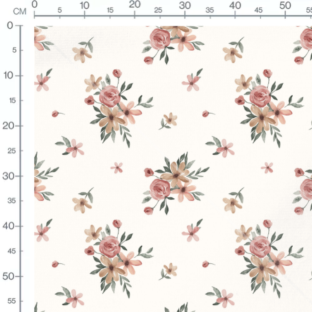 Tissu - Fleurs roses et jaunes vives 2