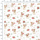 Tissu - Souris et framboises