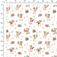 Tissu - Souris et framboises