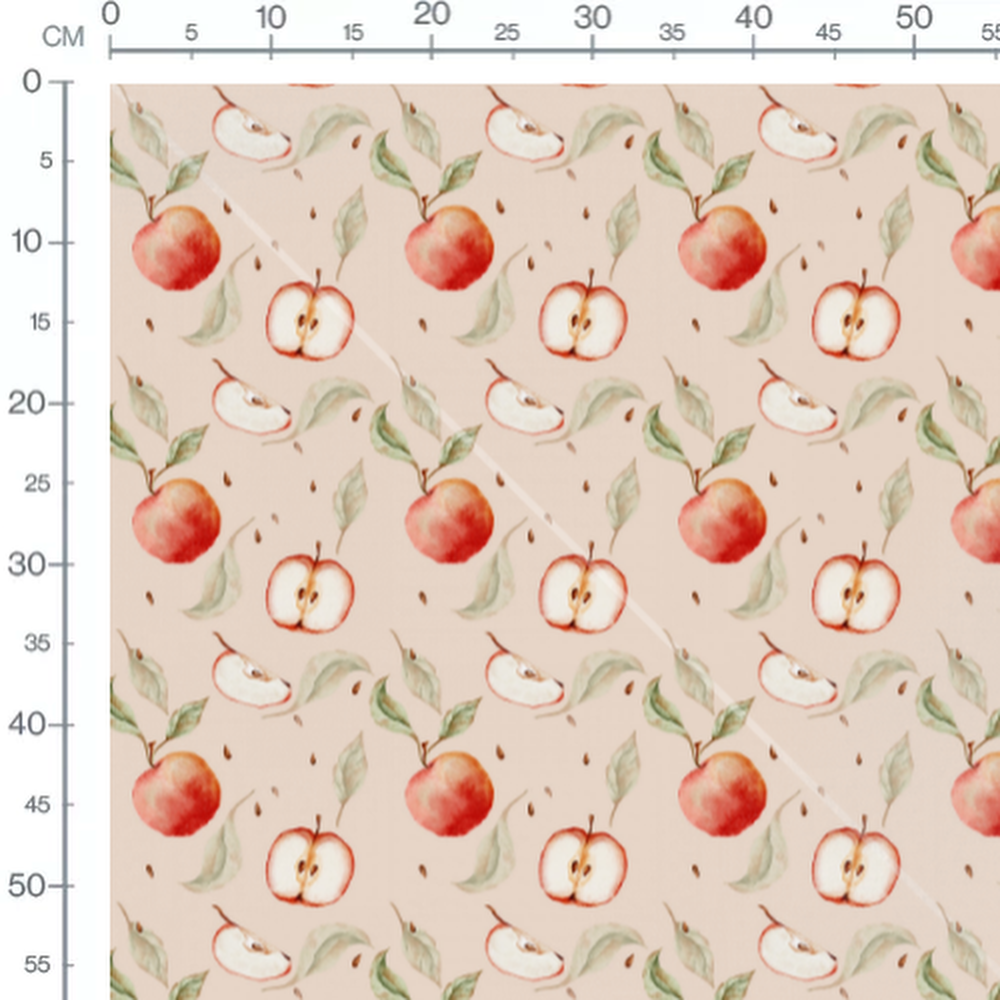Tissu - Pommes et tranches avec pépins