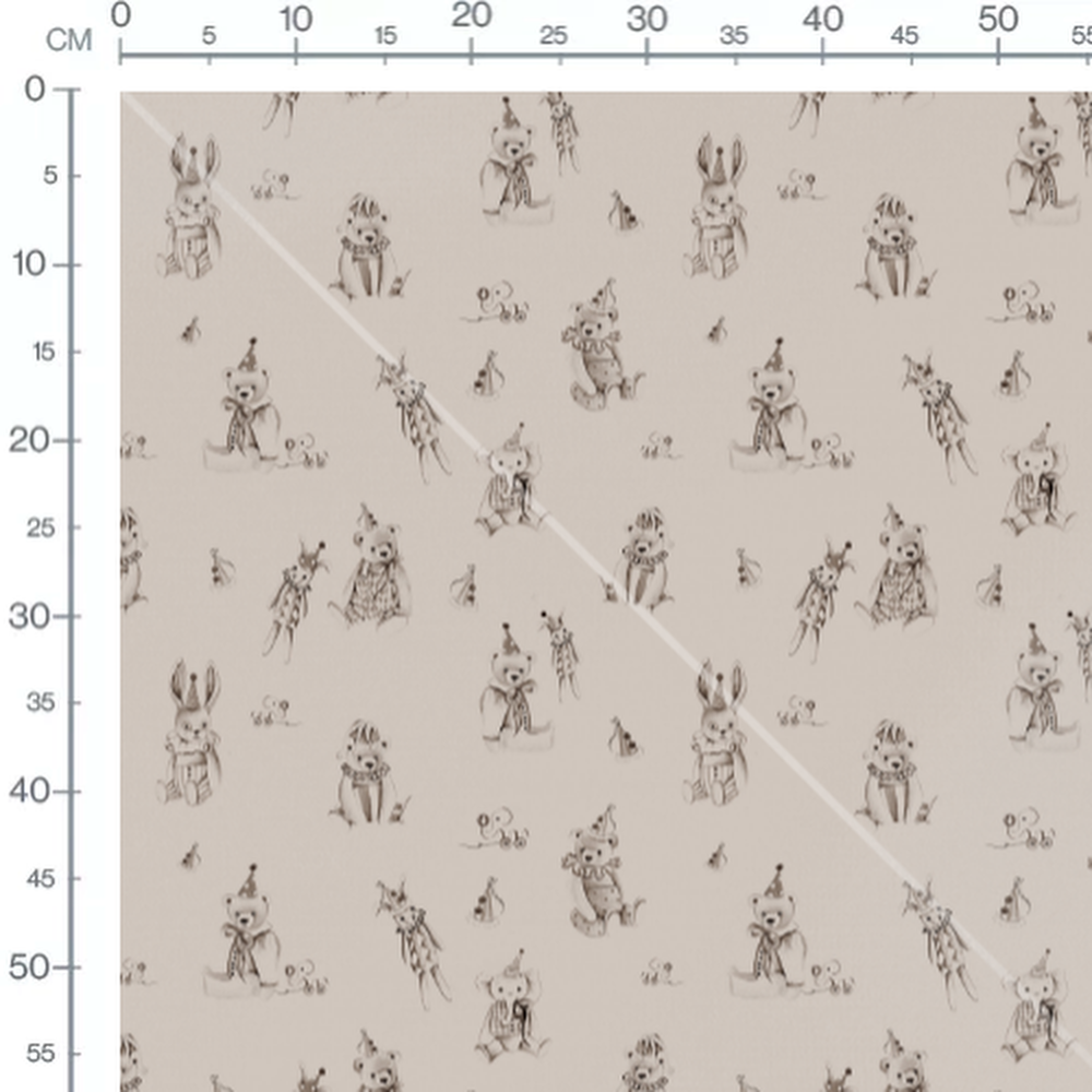 Tissu - Animaux en fête chapeaux