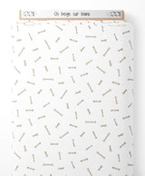 Tissu - Os beige sur blanc