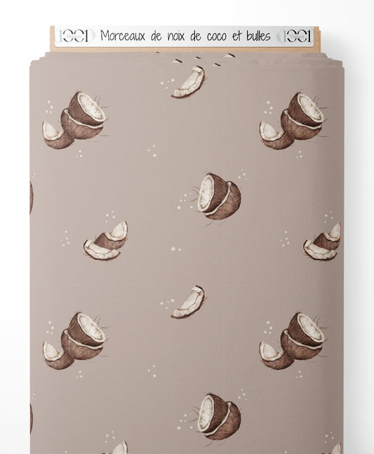 Tissu - Morceaux de noix de coco et bulles