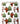 Tissu - Blaireaux en rouge sur blanc