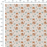Tissu - Chats gris et citrouilles beige