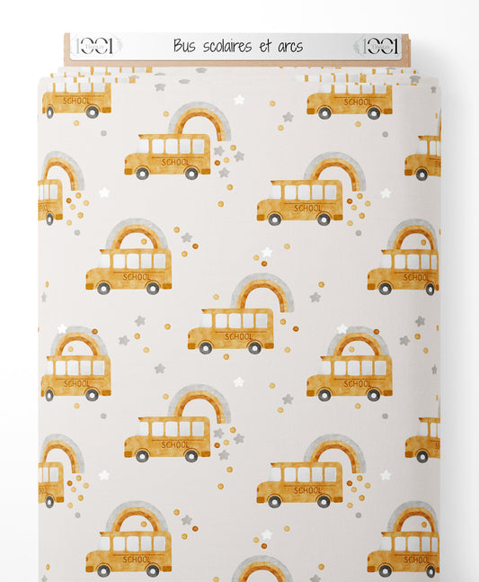 Tissu - Bus scolaires et arcs