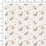 Tissu - Flore et faune marines beige