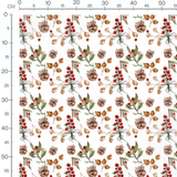 Tissu - Fleurs rouges sur fond blanc