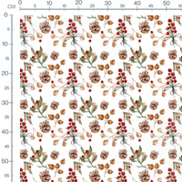 Tissu - Fleurs rouges sur fond blanc