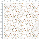 Tissu - Fleurs orange et marron texturées