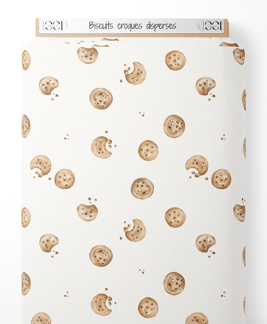 Tissu - Biscuits croqués dispersés