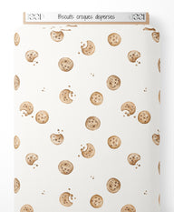 Tissu - Biscuits croqués dispersés