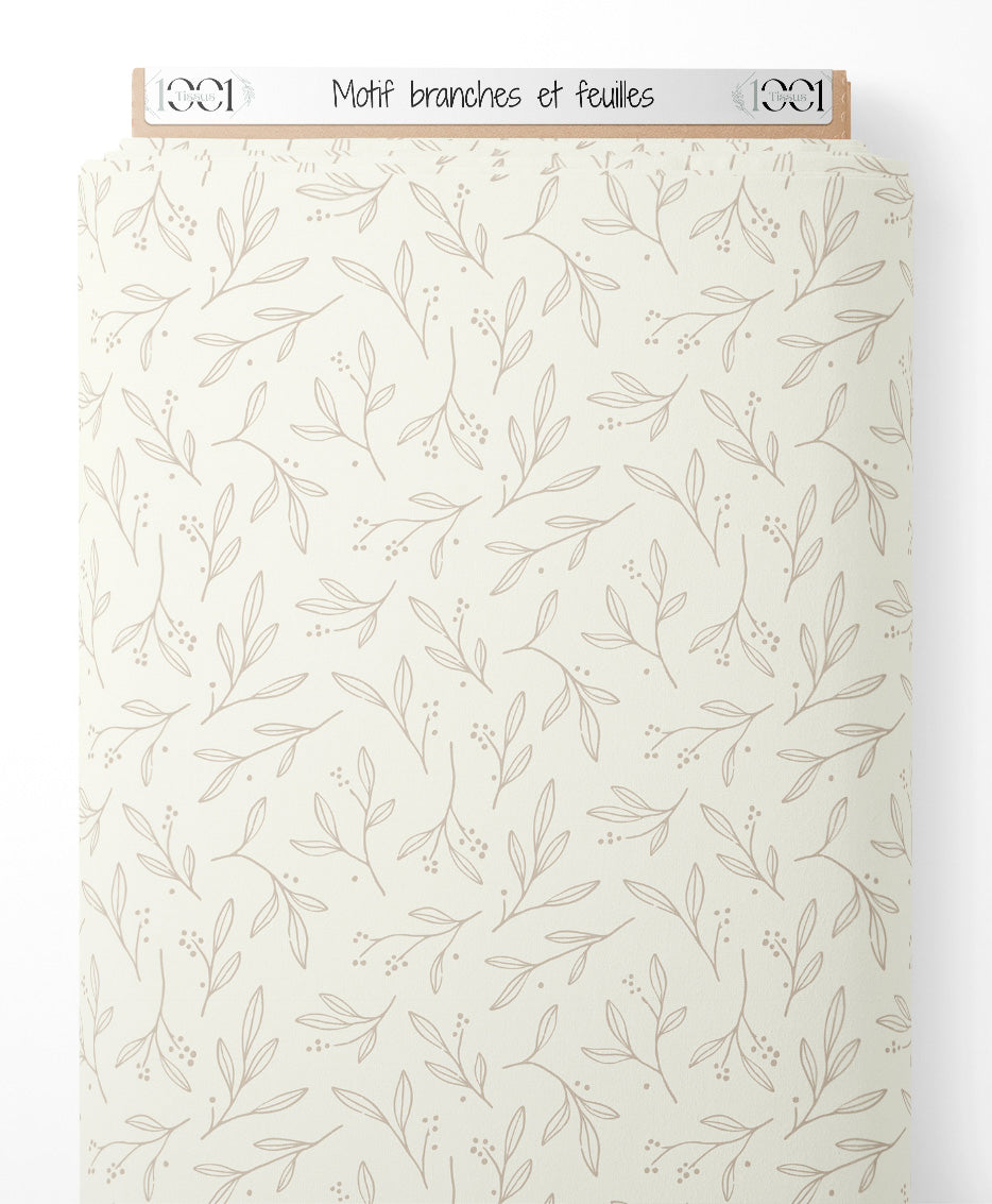 Tissu - Motif branches et feuilles
