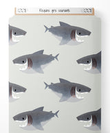 Tissu - Requins gris souriants