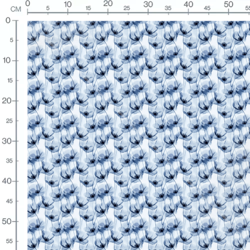 Tissu - Tissu Fleur Xray Bleu Doux