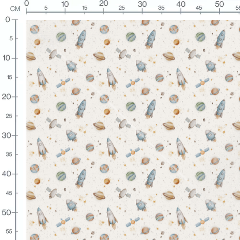 Tissu - Canards et arcs-en-ciel beige