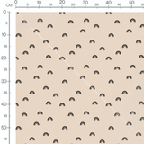 Tissu - Arcs noirs sur beige