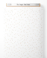 Tissu - Pois beiges sur fond blanc