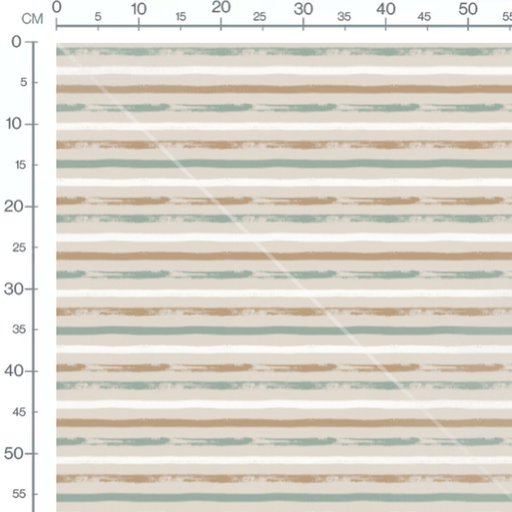 Tissu - Rayures brossées vertes et beiges