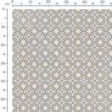Tissu - Carreaux floraux beige et gris