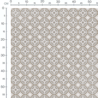 Tissu - Carreaux floraux beige et gris