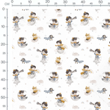 Tissu - Enfants et renards astronotes