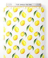 Tissu - Fruits lumineux sur fond blanc