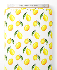 Tissu - Fruits lumineux sur fond blanc