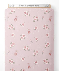 Tissu - Roses et chaussons roses