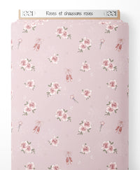 Tissu - Roses et chaussons roses