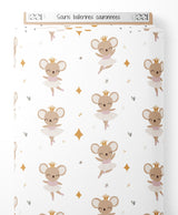 Tissu - Souris ballerines couronnées