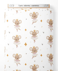 Tissu - Souris ballerines couronnées