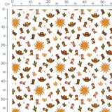 Tissu - Motifs western sur fond blanc