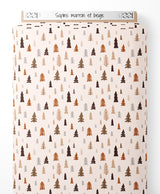 Tissu - Sapins marron et beige