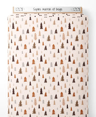 Tissu - Sapins marron et beige