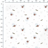 Tissu - Cadeaux et flocons neige