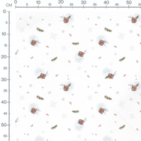 Tissu - Cadeaux et flocons neige