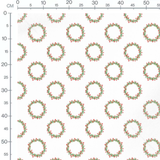 Tissu - Couronnes rouges sur blanc