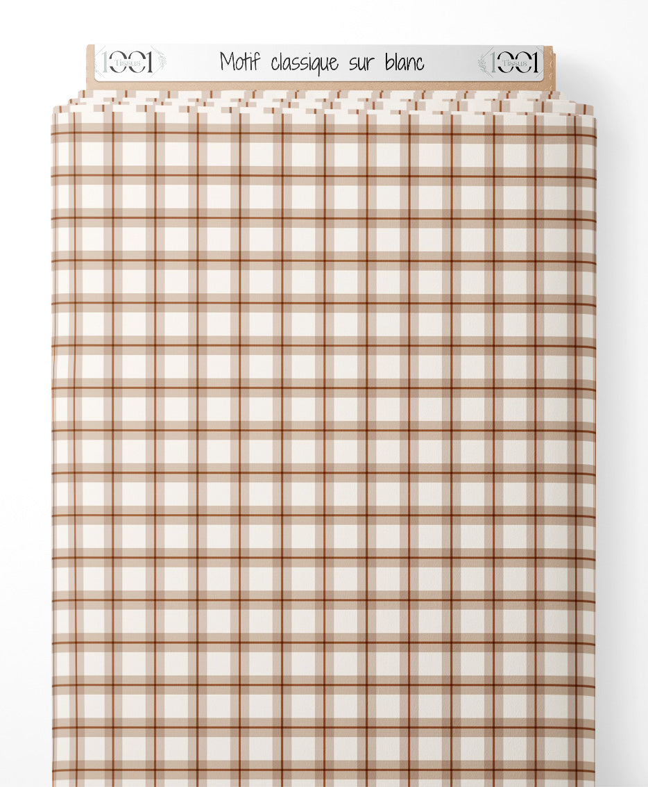 Tissu - Motif classique sur blanc
