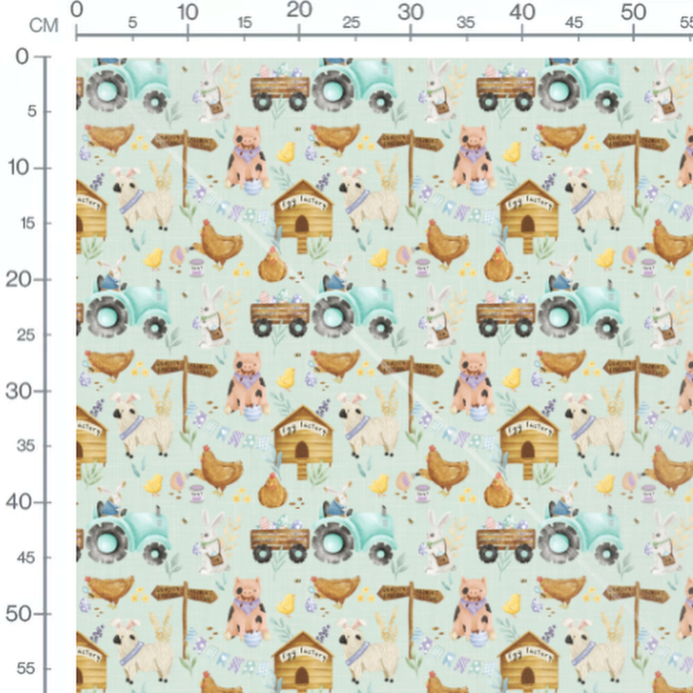 Tissu - Animaux de ferme joyeux