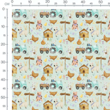 Tissu - Animaux de ferme joyeux