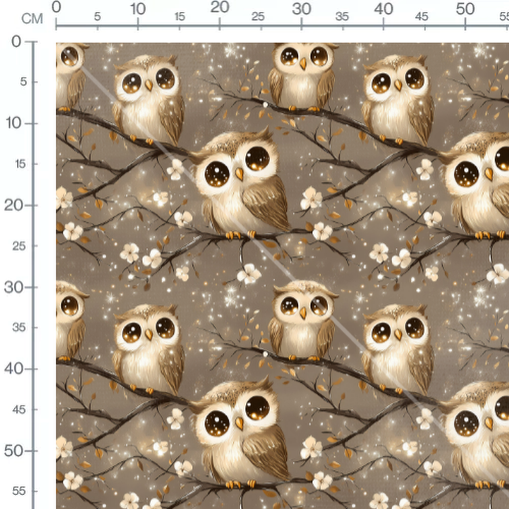 Tissu - chouette lumineuse