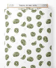 Tissu - Tranches de kiwis vertes
