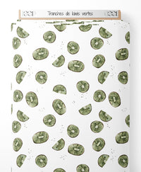Tissu - Tranches de kiwis vertes